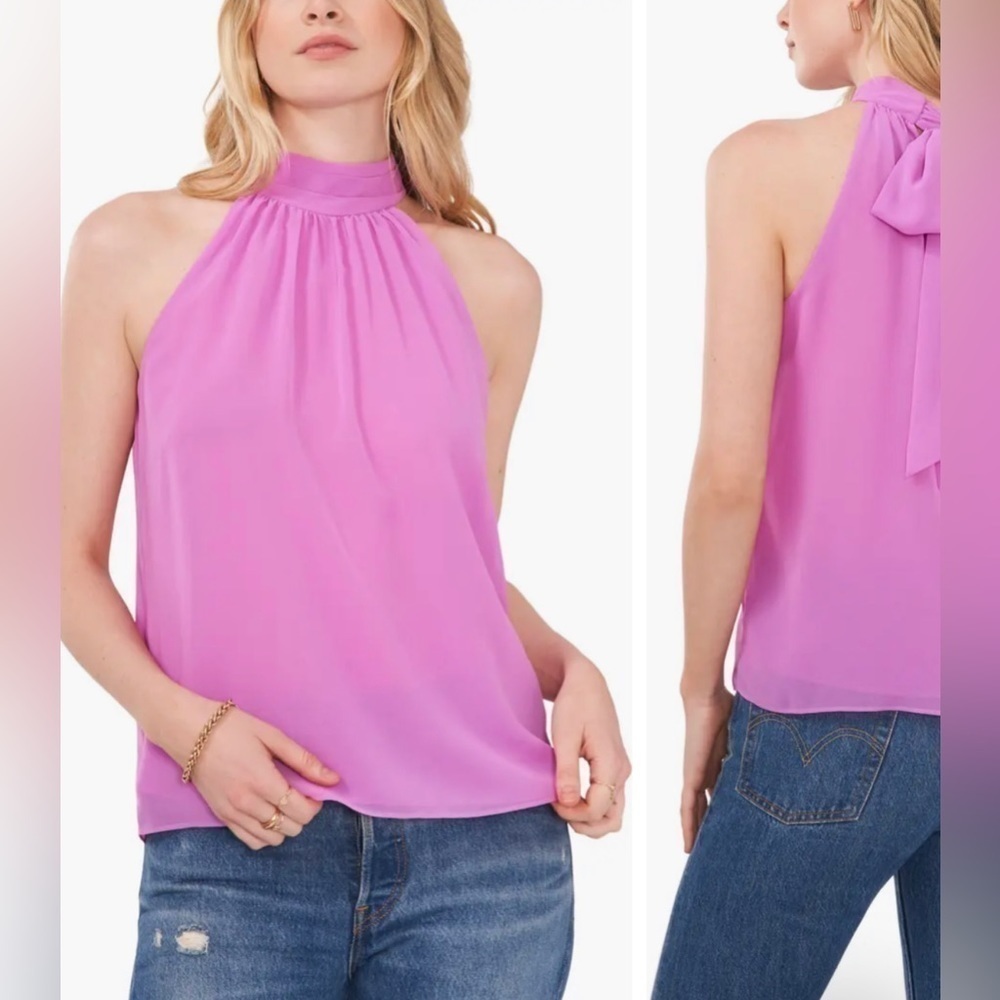 1. STATE GATHERED HALTER NECK TOP 1X NEW